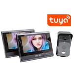 Комплект: беспроводной TUYA/WiFi домофон с двумя мониторами KiVOS-7 REC-TUYA (1+2)